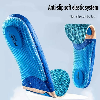 New Comfortable Arch Support Shoe Pads Elastic Sports Insoles Men's Shock Absorbing Breathable Insole 1Pair/2Pair