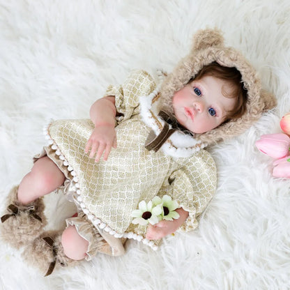 Cloveray 20 inch Collection Realistic Rebirth Baby Doll Cute Handmade Vinyl Doll High Quality Collection Simulation Toy Kid Gift