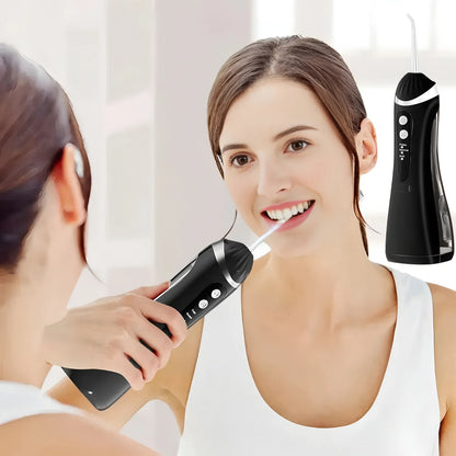 Water Floss Portable Cordless F18 Water Flosser 3 Cleaning Modes Waterproof Rechargeable Water Cleaner 4 Nozzles Clean Gums