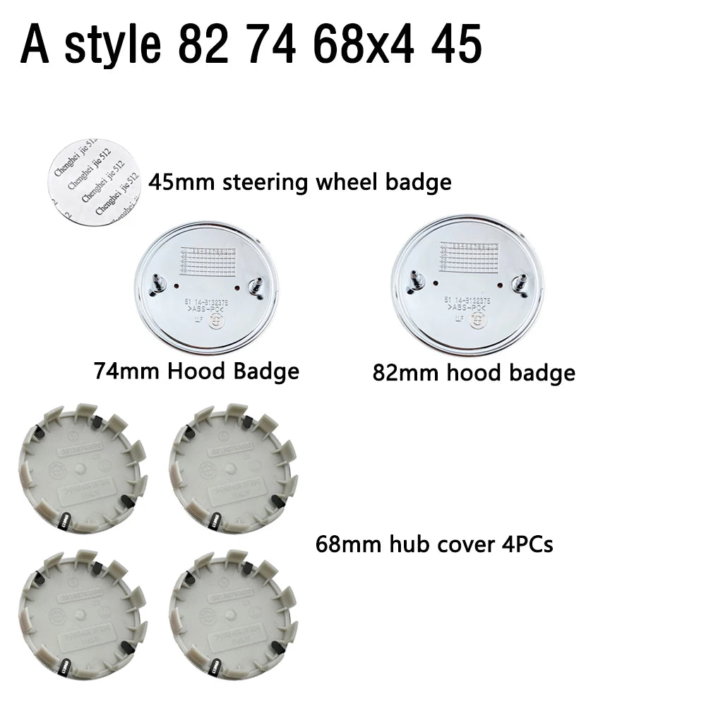 7Pcs Car Hood Front Rear Trunk Emblem For BMW original Logo E36 E46 E53 E39 E90 E60 E93 E87 E34 G20 X3 X5 F30 F20 X6 accessories