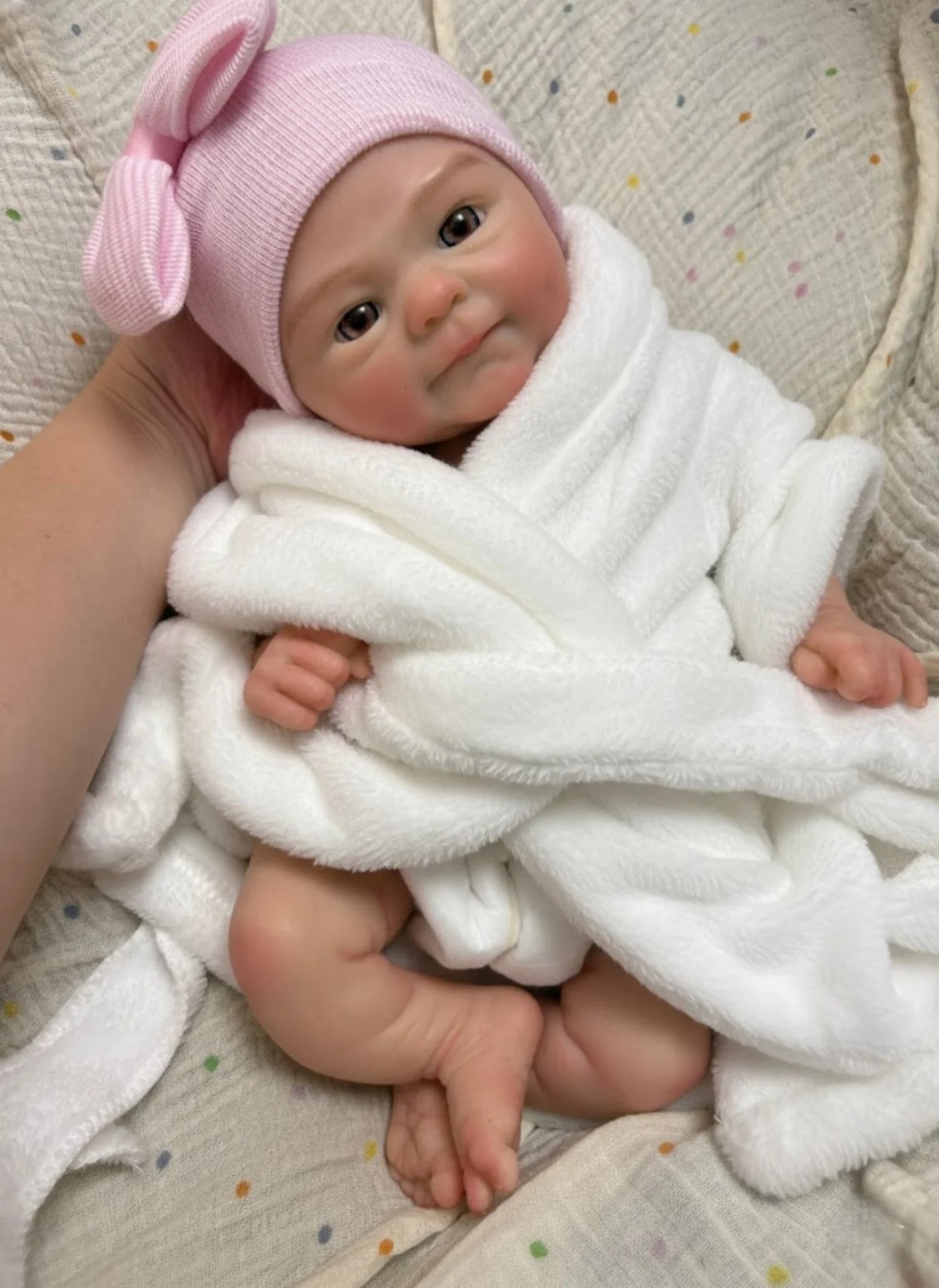 AnjoDoll 2 Sets Of Clothes 13Inch Open Mouth Silicone Reborn Doll Washable Handmade Doll Toy Ideal Gifts