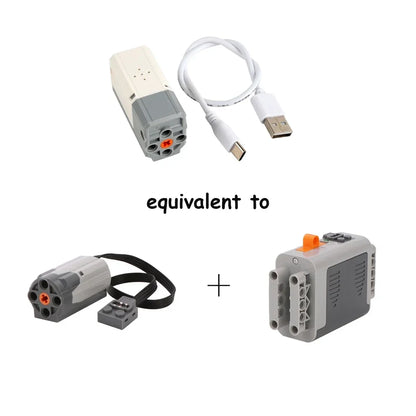 MOC Bluetooth-Pair Rechargeable Block M Motor 8883 APP Control Lithium Battery Motor with Legoeds Building Blocks PF Car Train