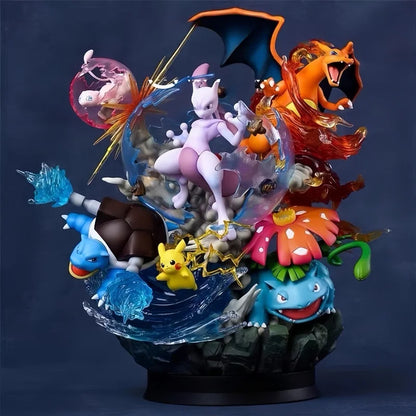 40cm New Pokemon Reverse Dream Pet Pikachu Evolution Group Gk Action Figure Model Toy Anime Decoration Small Sprite Frog Gifts
