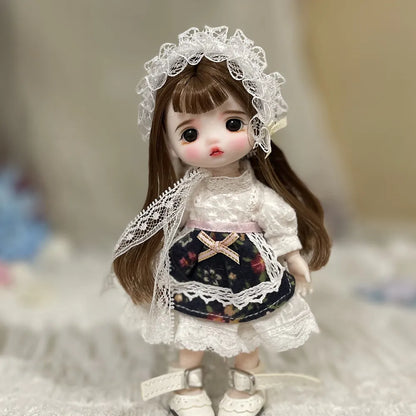 Original Bjd Diy Dress Up Doll 1/8 Joint Mobility Fashion Princess Doll 3d True Eye Girl.S Birthday Full Set Accessories Gift