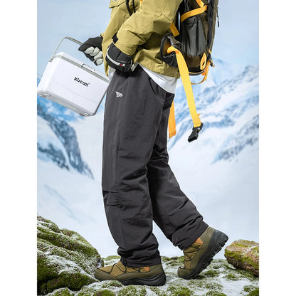 Thickened down Cotton Trousers for Men Winter Outdoor Snow Skiing Windproof Waterproof Warm Straight Leg Pants Youth Casual