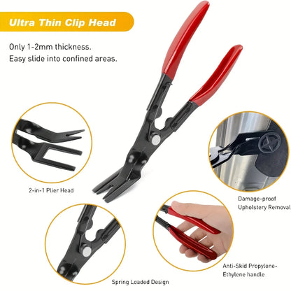 19Pcs Trim Removal Tool Set Panel Fastener Clips Removal Automotive Upholstery Pliers Removal Install Car Tool for Trim Panel