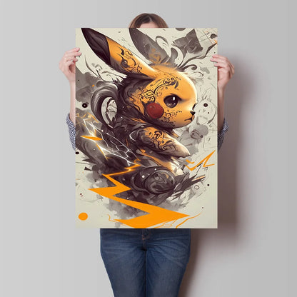 High Quality Pokemon Arcanine Pikachu Wall Painting with Unique Designs and Gorgeous Colors Adding A Touch of Brightness To Wall