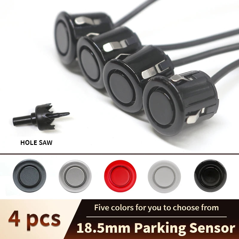 4pcs 18.5mm Car Parking Sensor Park tronic Reverse Probe Black Red Grey Silver White for Vehicles Sensor Fitting