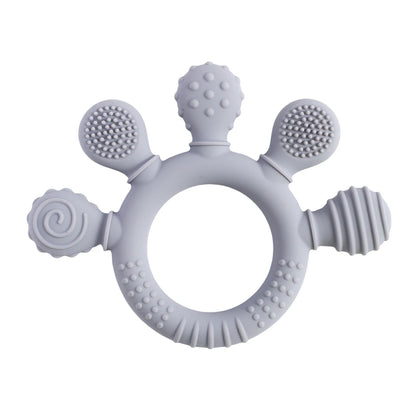 Colorful 5-Finger Silicone Teething Ring – Multi-Directional Bite, BPA-Free, Easy to Clean, Shape & Color Cognition Gift