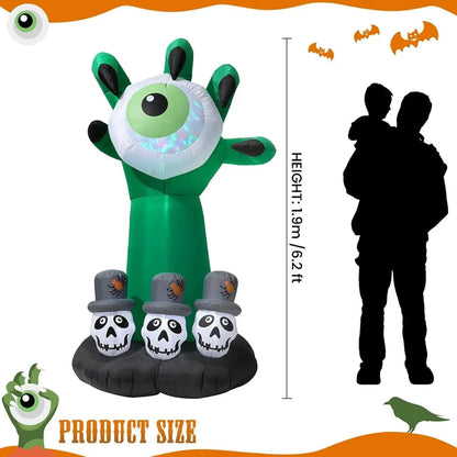 5/8FT Inflatable Halloween Decor Tombstone Ghost Pumpkin Skull Decoration Outdoor Horror House Yard Garden Props Halloween Party