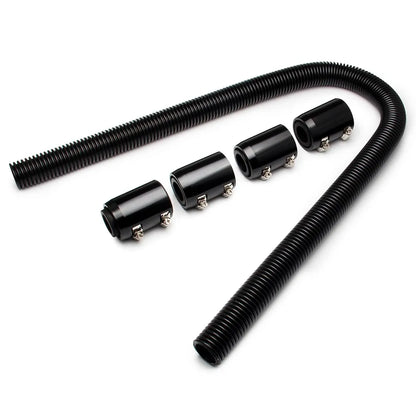 Universal 24" 36" 48" Car Engine Cooling Stainless Steel Radiator Hose Kit and Stainless Steel With Chrome-Plated Cap Clamp
