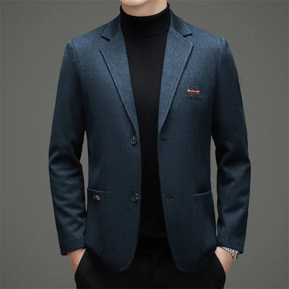 2026 Spring New Design Embroidered Double-breasted Business Casual Suit Jacket for Men - High-end, Casual and Fashionable Men's