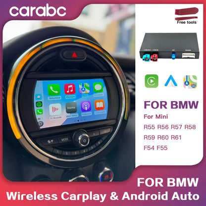Wireless CarPlay Android Auto for BMW Mini R55 R56 R57 R58 R59 R60 R61 F54 F55 Clubman Countryman Hardtop John Cooper F56 F57