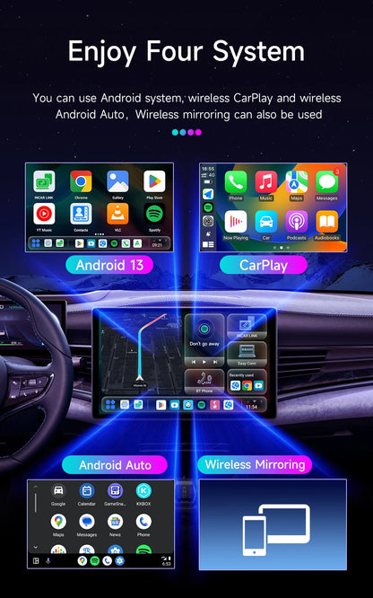 Android 13 HEYINCAR CarPlay AI Box Qualcomm SM6225 Wireless CarPlay Android Auto Smart TV Box For Netflix YouTube 4+64G 8+128G
