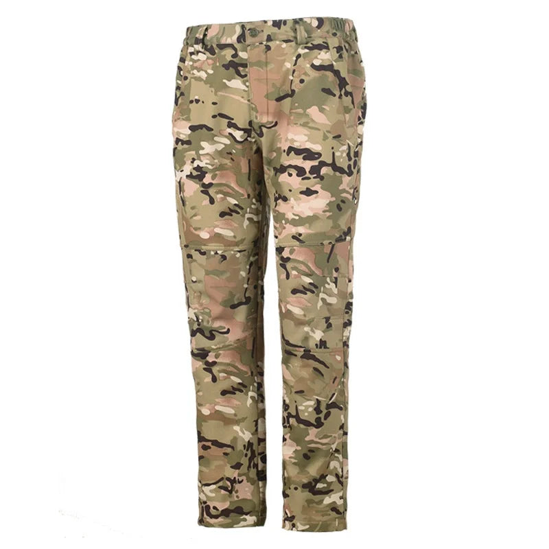 New Warm Winter Men Soft Shell Pants Travel Waterproof Outdoor Camping&Hiking Pants Fleece Windproof Skiing Trousers