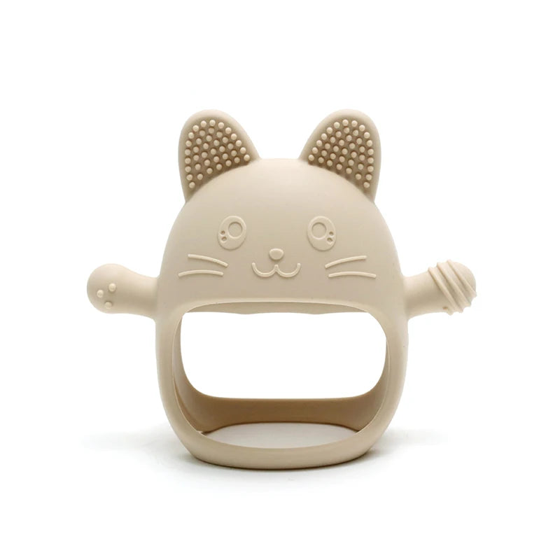 Anti-drop Wristband Baby Teether Silicone Bear Moon Star Teething Toy Non-slip Handheld Teether for Newborn Babies