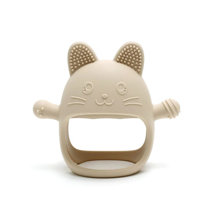 Anti-drop Wristband Baby Teether Silicone Bear Moon Star Teething Toy Non-slip Handheld Teether for Newborn Babies