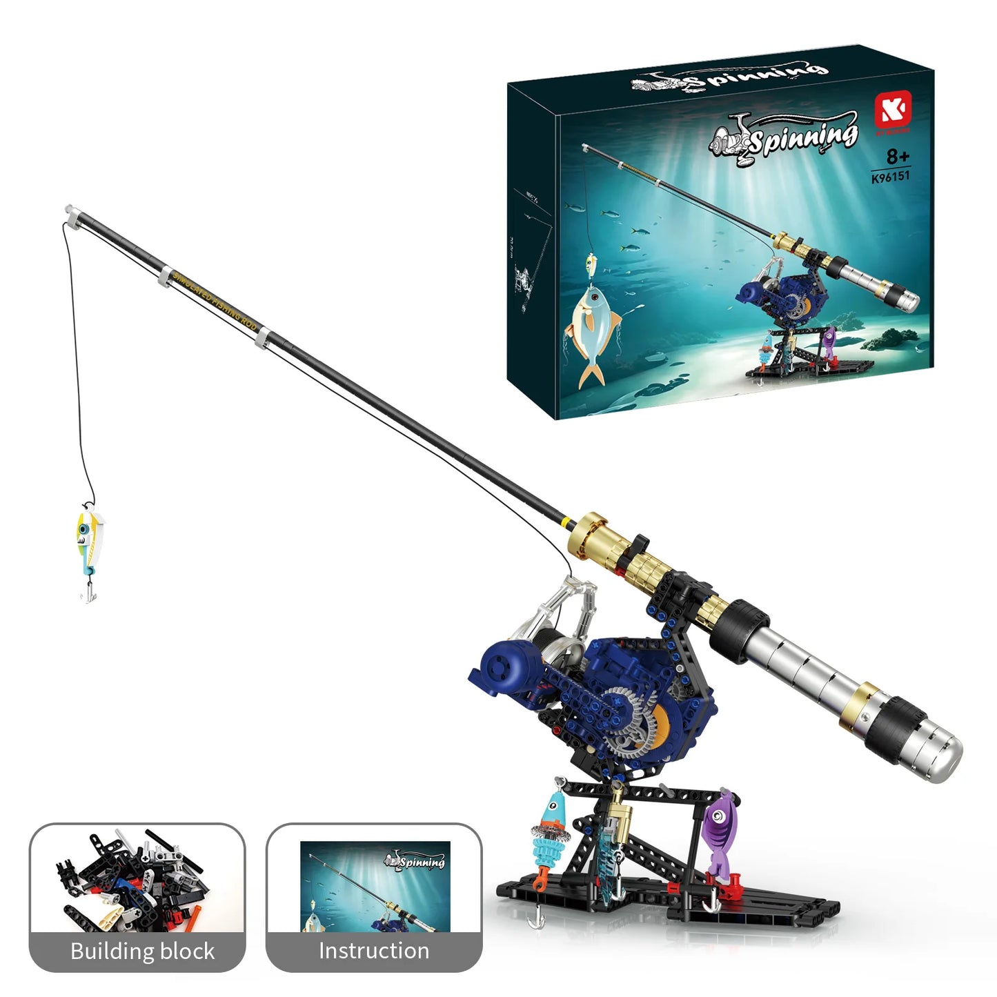400+ PCS Fishing Scene Building Block Toy, Cool and Stylish, Family Interactive Scene Game and Personal Hobby Collection