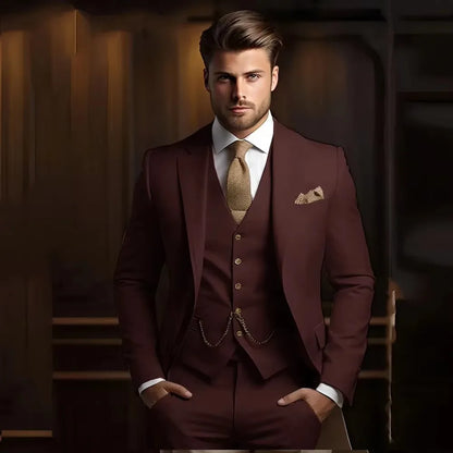 High Quality Black Men's wedding Suits Smart Cusual 3 Piece Custom Slim Fit Male Blazer Wedding Groom Tuxedos Costume Homme