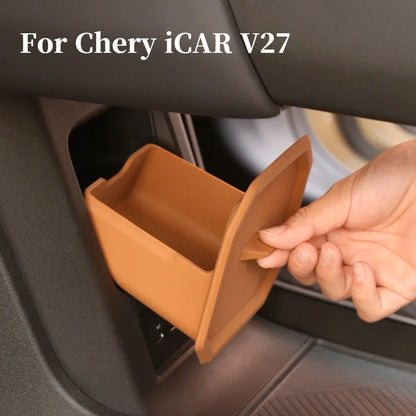 For Chery iCAR V27 2026 Silicone Central Control Lower Storage Box Interior Storage Privacy Box Modification Accessories