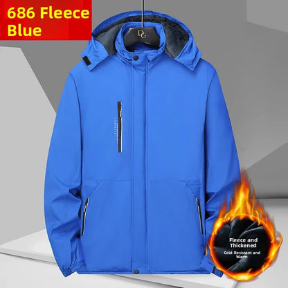 Thickened Fleece Lined Cotton Jacket for Men Work Site Reflective Winter Labor Protection Outerwear Cold Resistant Coat Print...