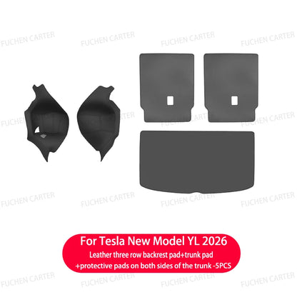 For Tesla NEW ModelYL2026 Leather Front Rear Door Sill Protector Threshold Strip Anti-kick Guard Panel Waterproof Pad Accessorie