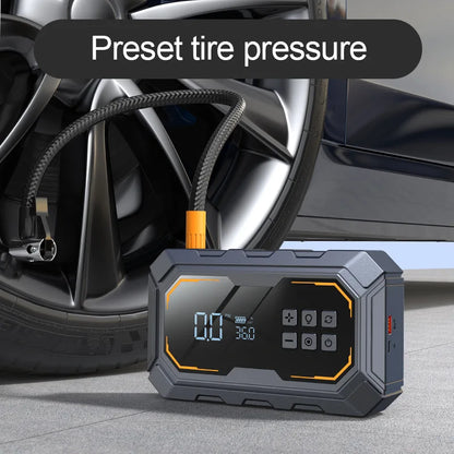 10000mAh Multi-Function Portable Car Jump Starter, Battery Booster with Air Compressor Emergency Power Bank Portable Inflator