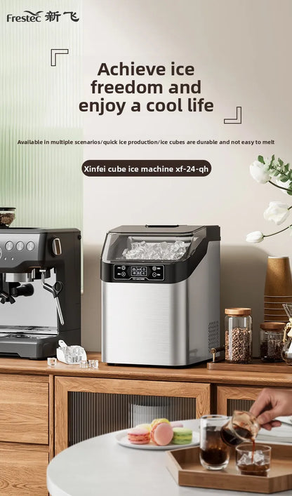 220V Newfly Portable Ice Maker Small Automatic Square Ice Cube Machine for Home Use