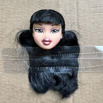 2001 Version Rare Face Doll Heads Classical Sexy Mouth White Brown Skin Colorful Hair Girls Boys Doll Parts For Collectors