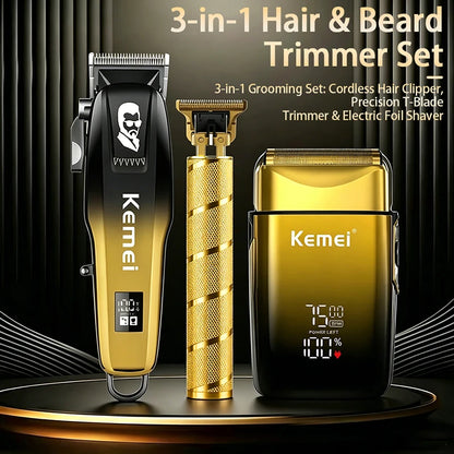 Kemei KM-TX10  KM-709A T9 Professional Electric Hair Clippers Beard Clipper Rechargeable Men's Shaver Hair Trimmer Kit Men