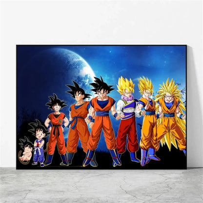 Classic Warm Blood Dragon Ball Posters Anime Pictures Goku Vegeta Son Gohan Wall Art Home Decor Picture Hanging Painting Decor