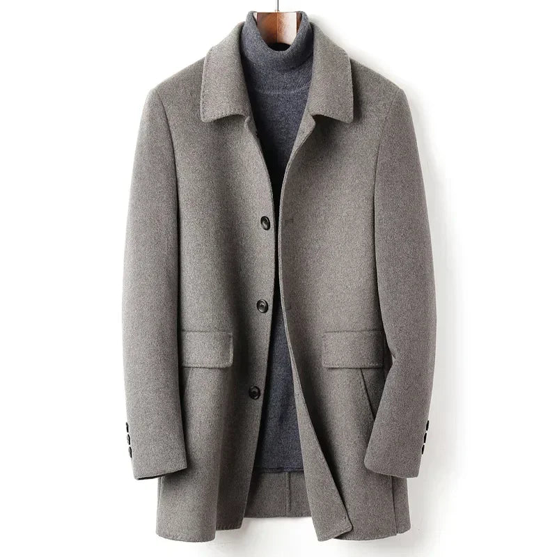 YOLANFAIRY 70% Wool Coat Men's Autumn Thick Down Jacket Men Double-sided Woolen Trench Coats Winter Jackets Abrigos Hombre FC