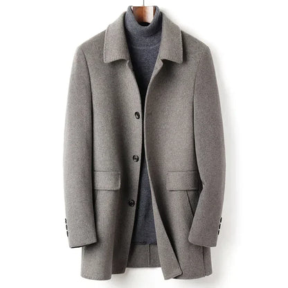 YOLANFAIRY 70% Wool Coat Men's Autumn Thick Down Jacket Men Double-sided Woolen Trench Coats Winter Jackets Abrigos Hombre FC