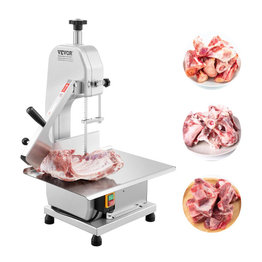 SucceBuy 650W 1800W Commercial Electric Meat Bandsaw Stainless Steel Countertop Bone Sawing Machine for Rib Pork Beef