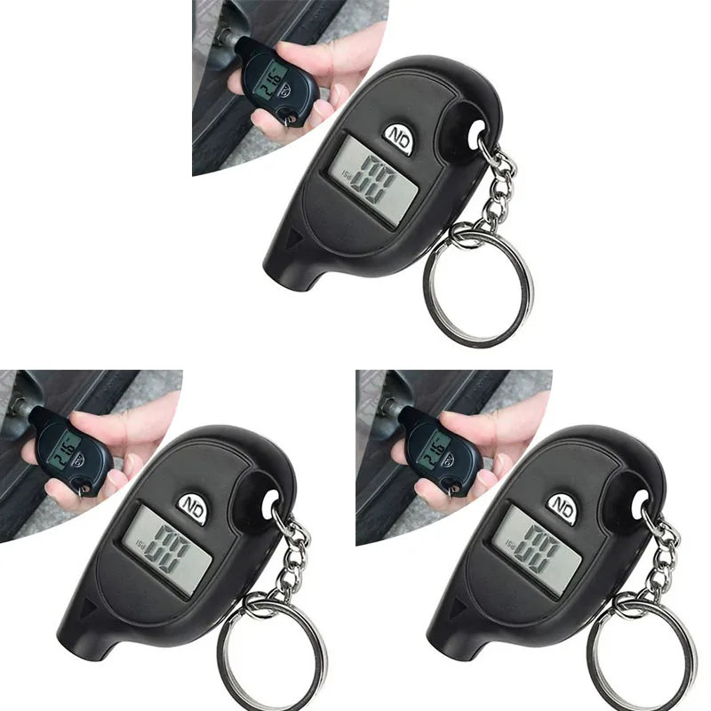 1-4Pcs Keychain Style Tire Gauge Digital Lcd Display Tester Gauge Car Tire Pressure Test Meter Car Motorcycle Tyre Diagnostic