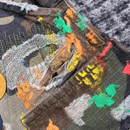New 2025 luxury Men PATCH Desert WOODLAND CAMO CARGO SHORTS Comfortable Camouflage Skateboard Street Cotton Casual Shorts #a2