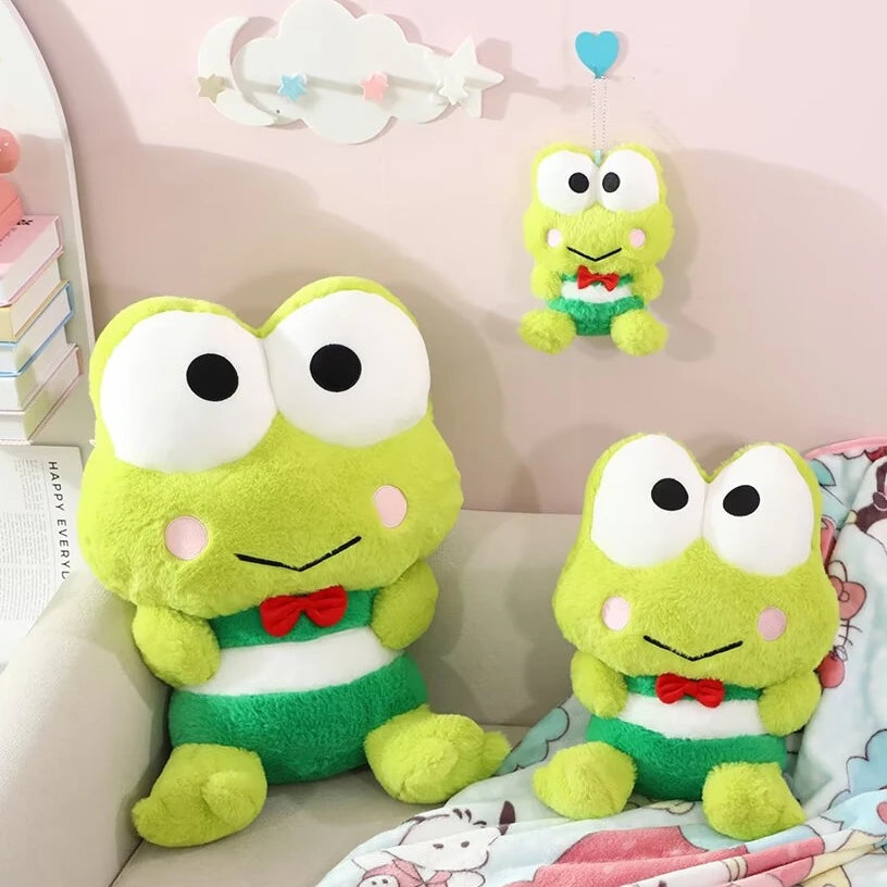 Cartoon Kero Kero Keroppi Plush Toy Lovely Stuffed Big Eyed Frog Plushies Cute Anime Soft Cuddly Doll Sofa Bed Home Decor Gifts