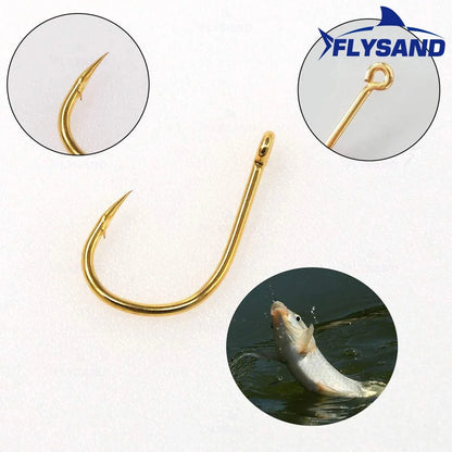 FLYSAND 100pcs/500pcs High Carbon Steel Fishing hooks Mixed Size Barbed jig hook Carp Fishing Jig Head Fly fishing Accessories