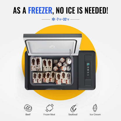 12 Refrigerator 12V Car Fridge 23 Quart Portable Freezer Compressor Cooler 12/24V DC 110~240V AC for
