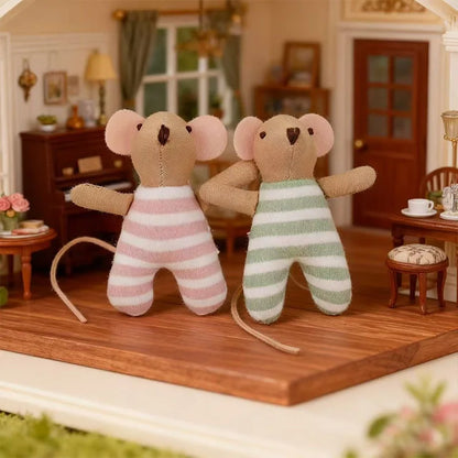 2/3 Pcs, 15/9.5 Cm Tall Interchangeable Mouse Dolls for Dollhouse Miniature Scene Decoration, Christmas and New Year Gifts