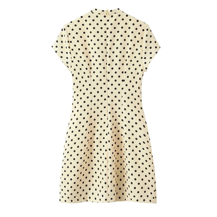 Elegant Short Sleeve Square Collar  Knot Decorated Dress ZA2026 New Summer Women's Fashion Company Annual Meeting