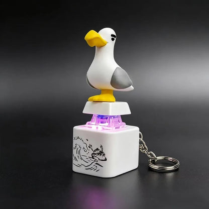 New Mine Bird Voice Keys Luminous Electronic Pendant Keyboard Decompression Sound Little Seagull Creative Keychain USB Model