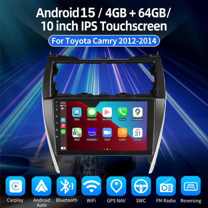10.1" Android15 JBL For Toyota Camry 7 XV 50 55 2012 2013 2014-2015 2016 2017 Multimedia Carplay Car Player GPS Navigation Radio