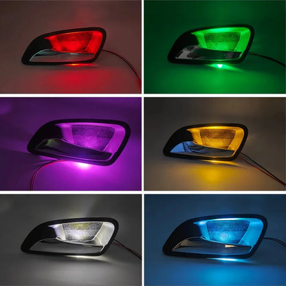 4PCS Car Door Bowl LED Light Red Green Blue White Yellow Ice Blue Pink Concealed Installation Interior Handle Light Accessories