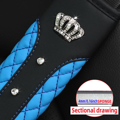 1 Diamond-encrusted Blingbling Metal Crown Faux Sheepskin Car Supplies Seat Belt Shoulder Strap Comfort Safety Belt