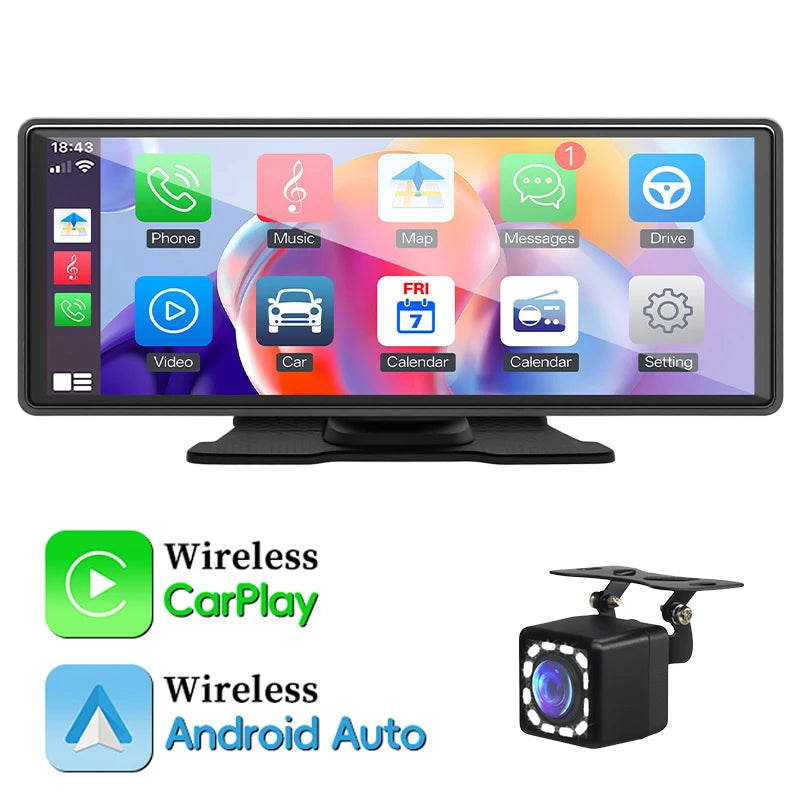 Hippcron 7/9/10.26" Car Mirror Radio Multimedia Video Portable Player Wireless CarPlay And Android Auto IPS Touch Screen Mirror