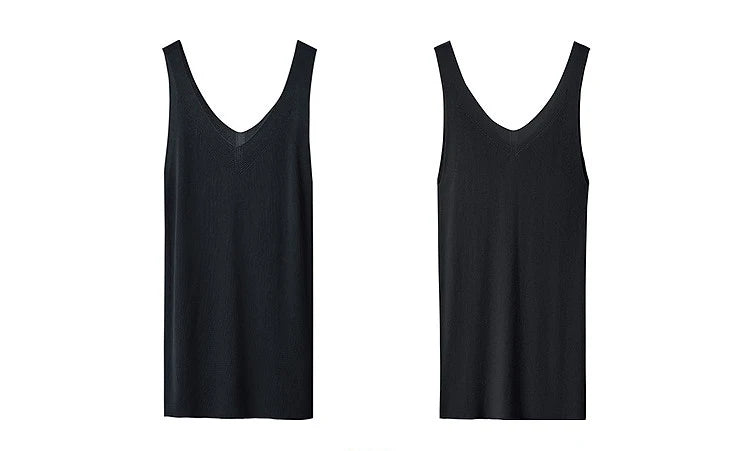 Amii Women's Tank Top 2026 Summer New Solid Color Slim Fit Sleeveless Vest Casual Layering V-Neck Camisole For Women 12642062
