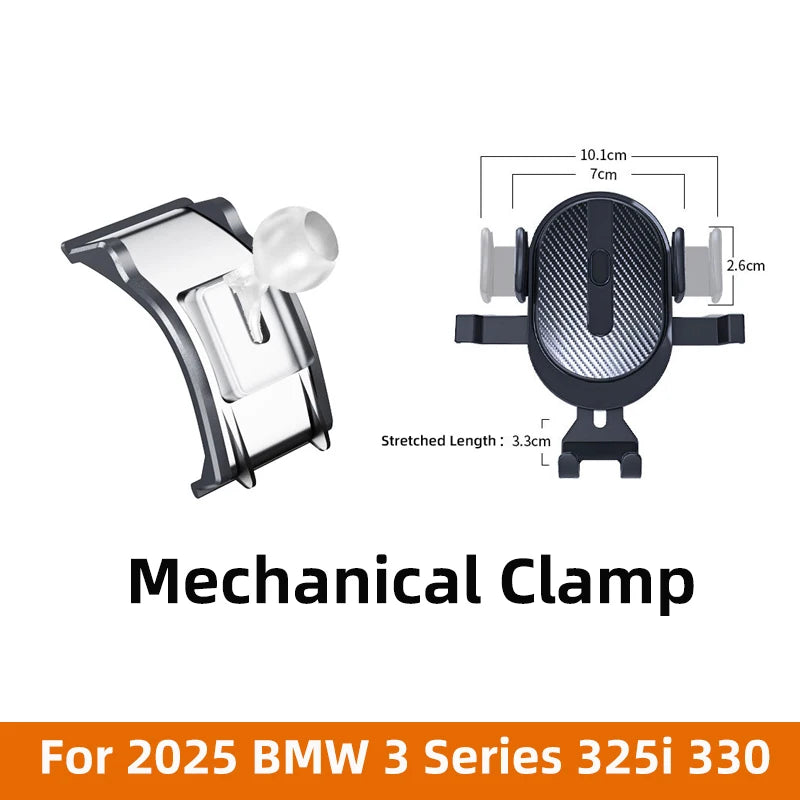 Car Phone Holder For 2025 2026 BMW 3 4 Series 330i 320 Exclusive Base GPS Stand Magnetic Chargre Interior Accessories