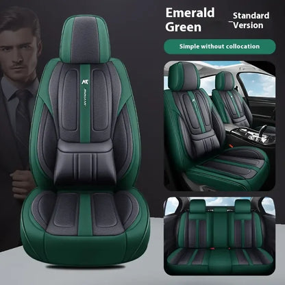 Universal 5-Seat Car Seat Cover 360° Full Coverage with Integrated Waist Support And Side Pockets for Most Vehicle Interior