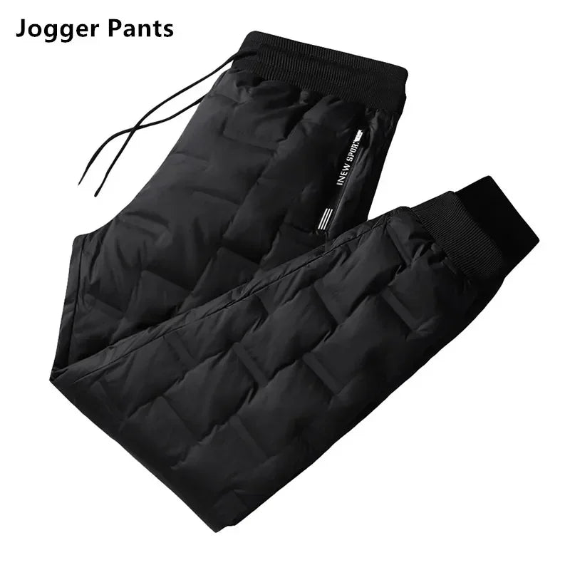 Winter Down Pants Men Outdoor 8XL 7XL 6XL Plus Size Warm Thicken Waterproof White Duck Thermal Trousers Windproof Male Jogger
